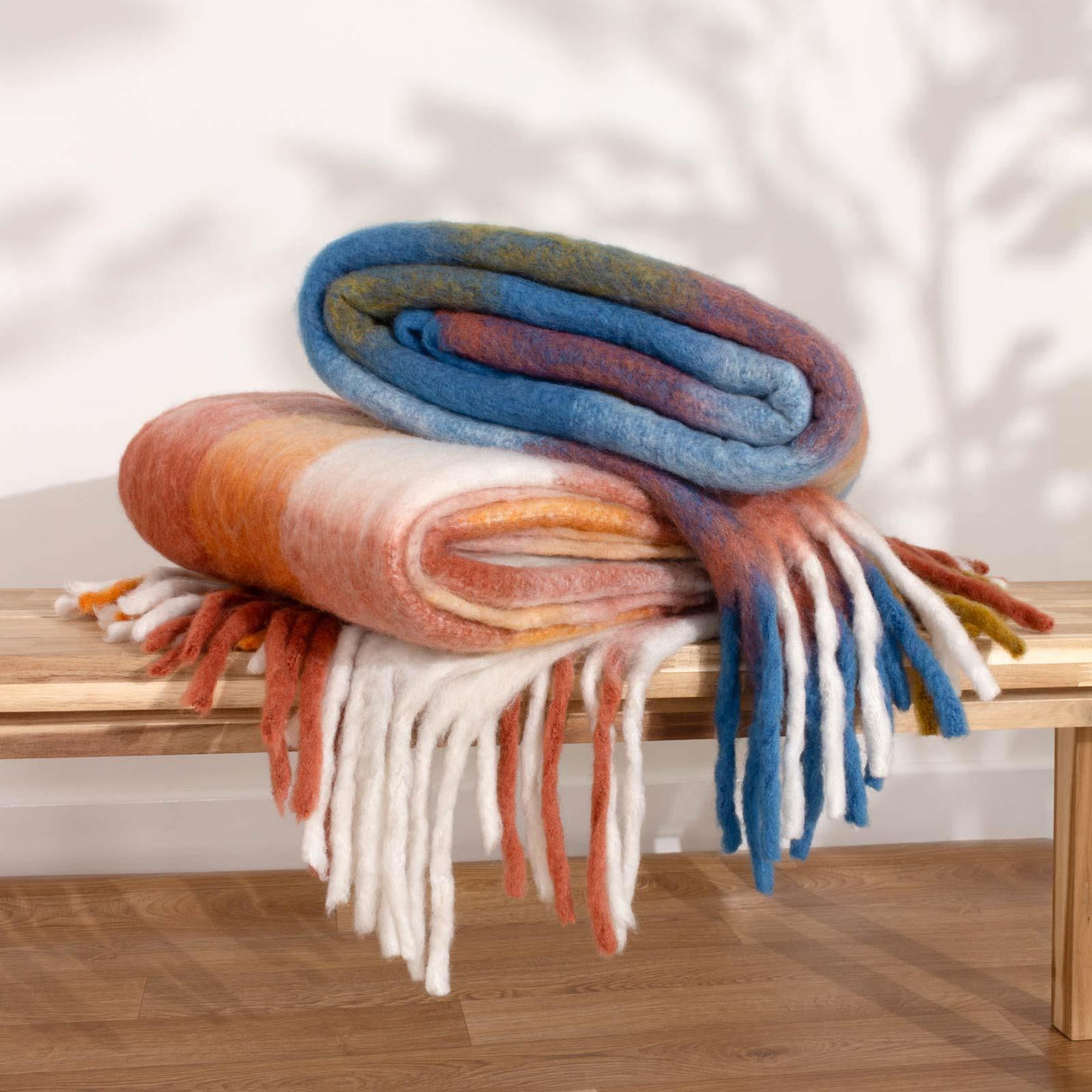 Juno Faux Mohair Check Throw by furn.