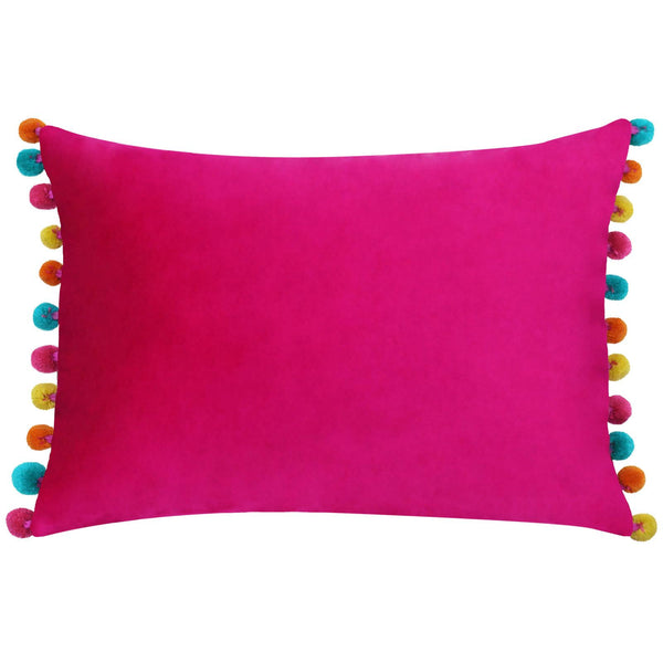 Fiesta Velvet Cushion Hot Pink + Multicolour
