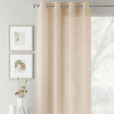 Crete Eyelet Voile Curtain Panel - Natural Beige