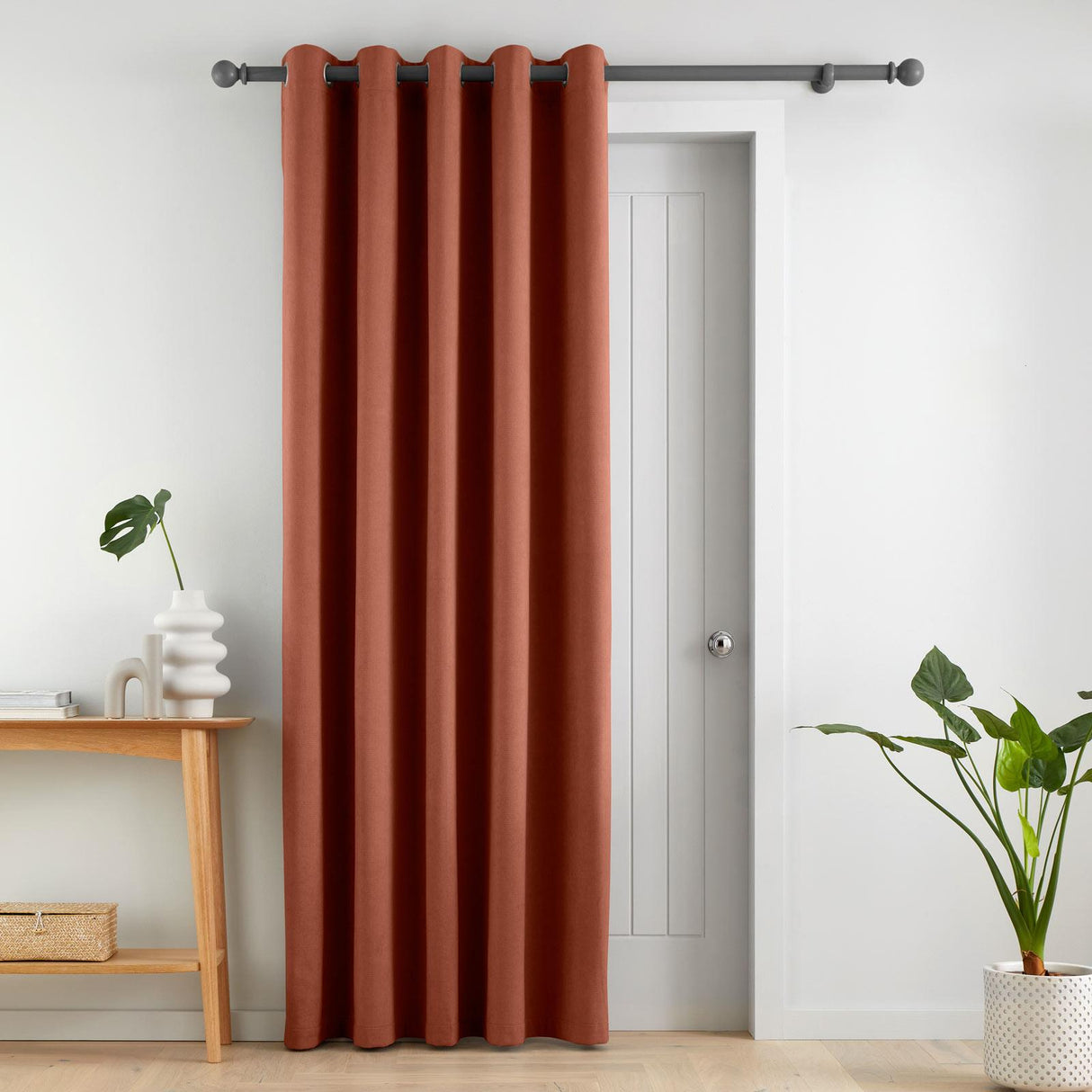 Catherine Lansfield Wilson Blackout Thermal Door Curtain Panel - Terracotta