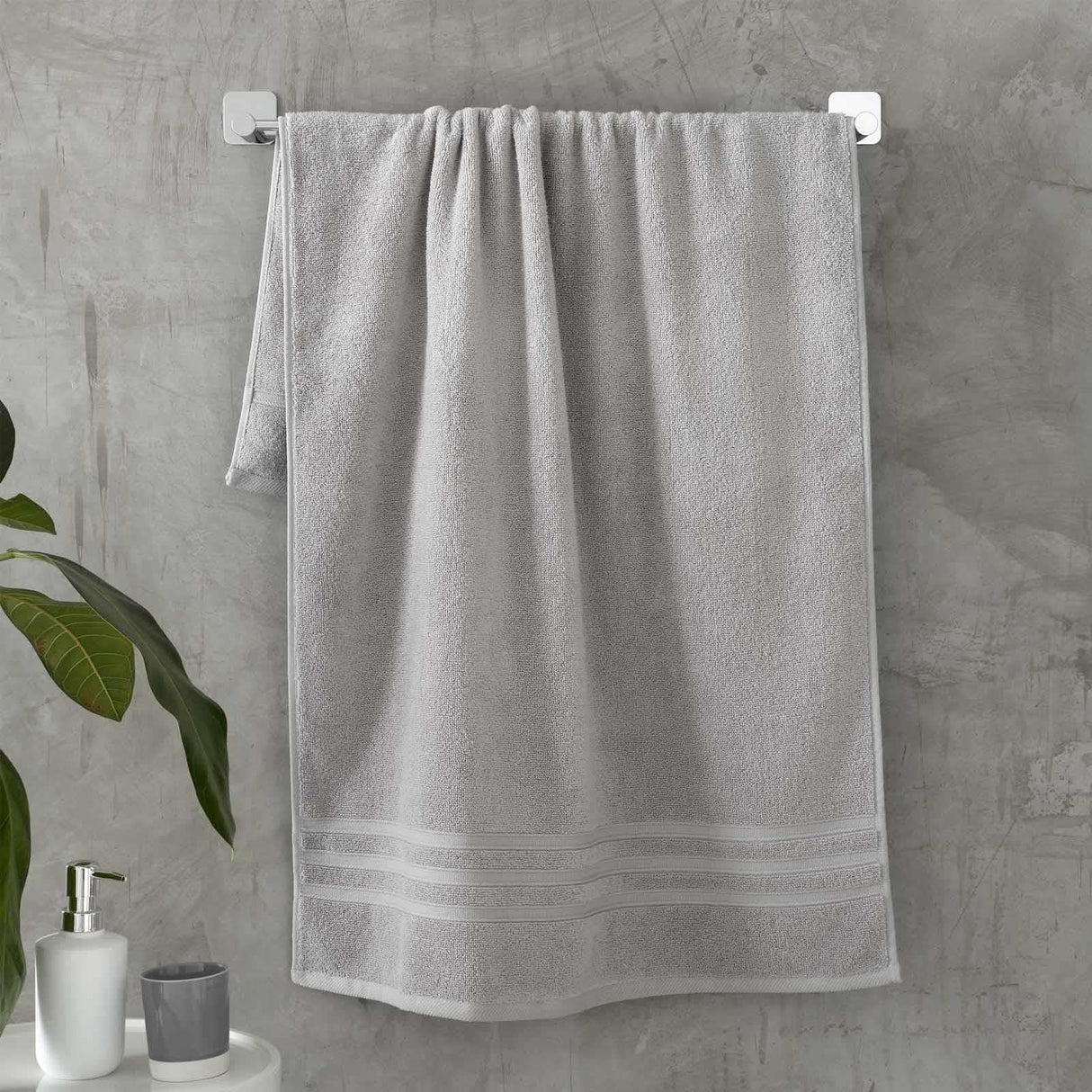 Catherine Lansfield Zero Twist 100% Cotton 500gsm Towels - Silver