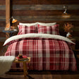 Snug Mulford Check Cosy Microfibre Duvet Cover Set - Red