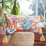 Traloa Floral Tasselled Cushion Cover 12" x 20" by Wylder