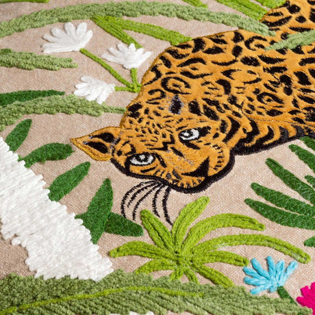 Sulta Embroidered Tiger Cushion Cover by Wylder