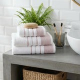 Dakota Stripe 500GSM Bathroom Towel Collection - Blush