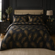 Laurence Llewelyn-Bowen Dandy Black jacquard duvet cover set styled on a bedroom bed