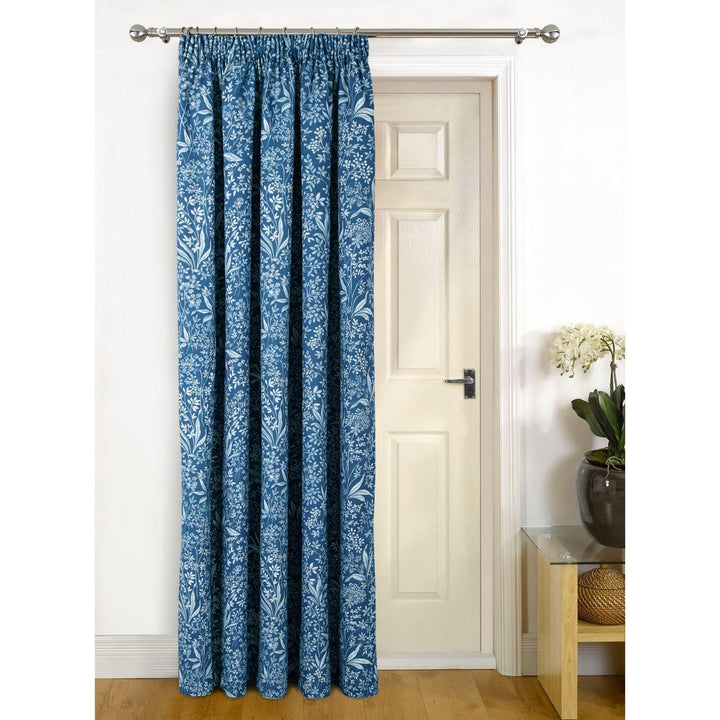 Darcy Botanical Door Curtain Navy - Ideal