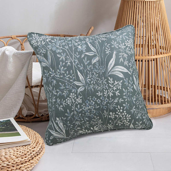 Darcy Botanical Grey Cushion Cover 17" x 17" - Ideal