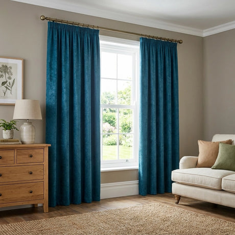 Galaxy Dim Out Woven Thermal Pencil Pleat Curtains 25