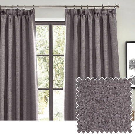 Dawn Lined Charcoal Thermal Blackout Pencil Pleat Curtains - additional product view 1