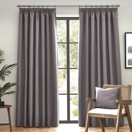 Dawn Lined Charcoal Thermal Blackout Pencil Pleat Curtains - additional product view 2