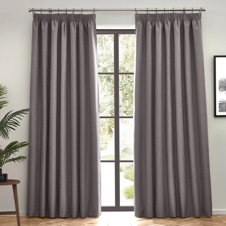 Dawn Lined Charcoal Thermal Blackout Pencil Pleat Curtains - additional product view 6