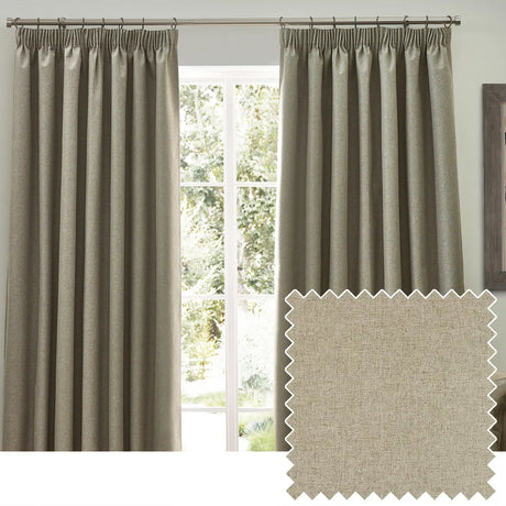 Dawn Lined Natural Thermal Blackout Pencil Pleat Curtains - additional product view 1