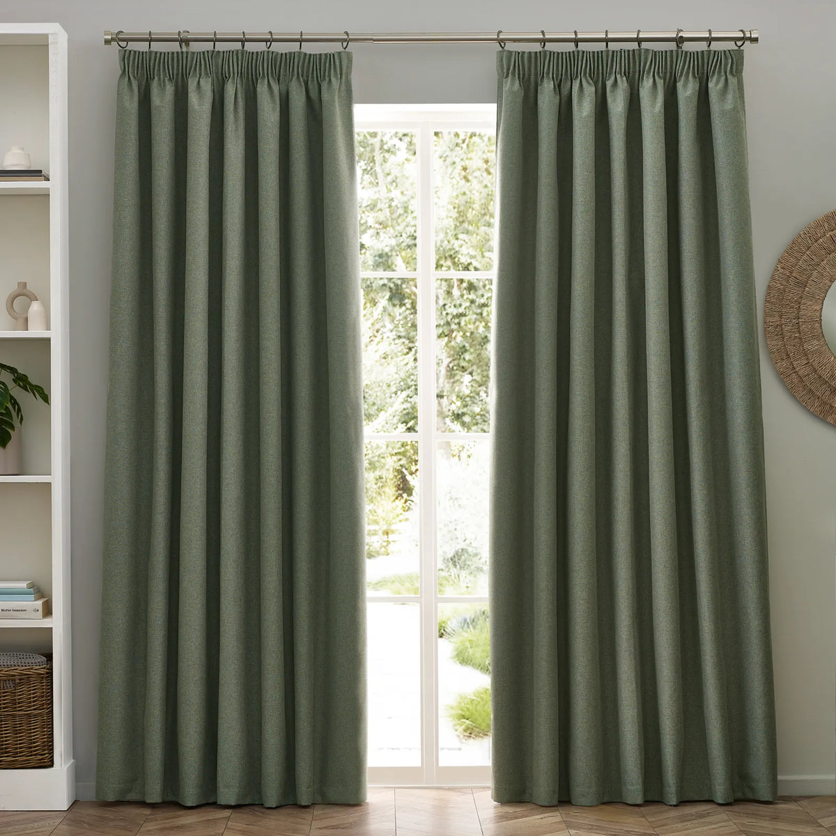 Dawn Lined Eucalyptus Thermal Blackout Pencil Pleat Curtains - additional product view 6