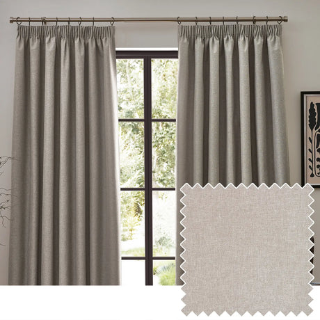 Dawn Lined Linen Thermal Blackout Pencil Pleat Curtains - additional product view 1