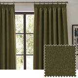 Dawn Lined Olive Thermal Blackout Pencil Pleat Curtains - additional product view 1