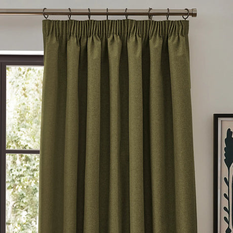Dawn Lined Olive Thermal Blackout Pencil Pleat Curtains - additional product view 3