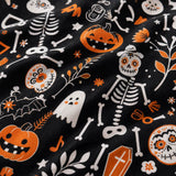 Macro close-up of the polycotton fabric on the Day of the Dead Polycotton Halloween Duvet Cover Set