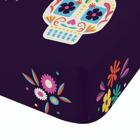 Sugar Skull Fiesta Fitted Sheet by Catherine Lansfield