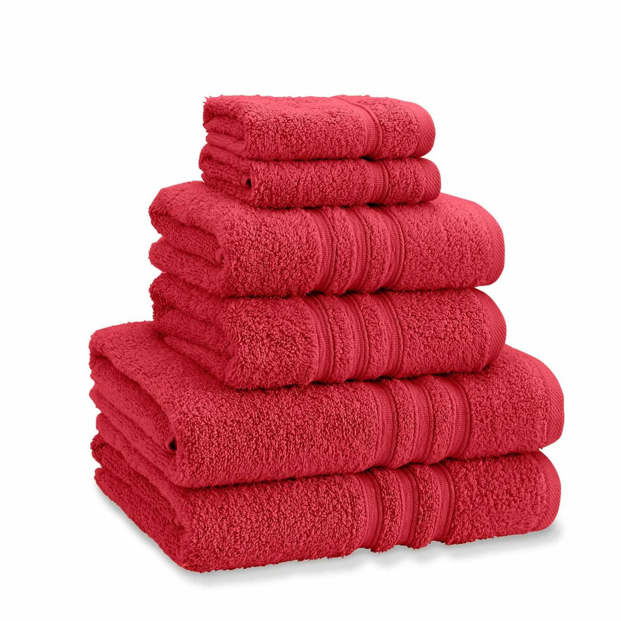 Catherine Lansfield Zero Twist 6 Piece Cotton Towel Bale Set 500GSM - Red
