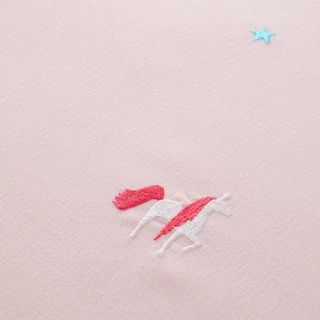 Catherine Lansfield Embroidered Unicorn Pink Kids Duvet Cover Set 4