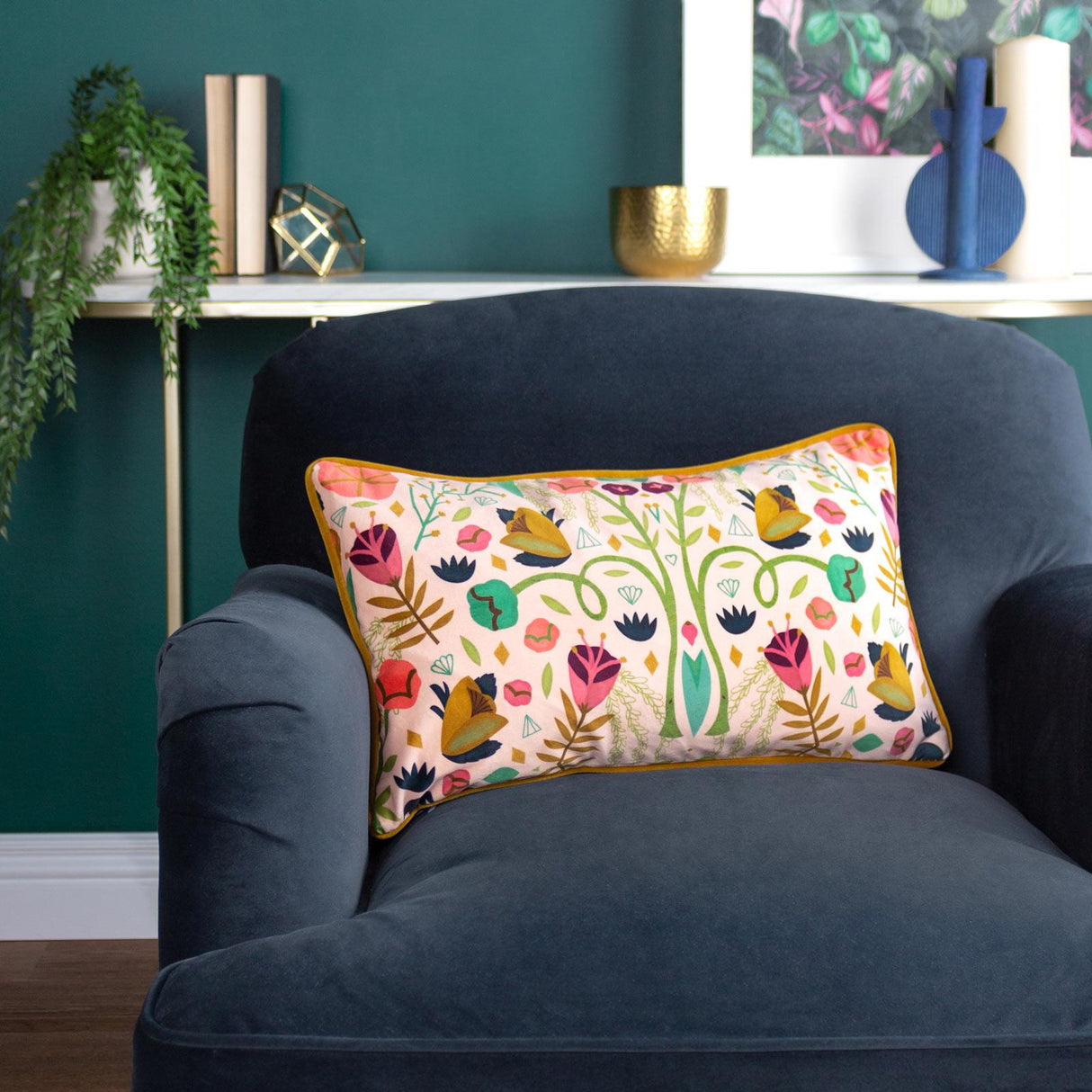 Riverside Botanics Illustrated Cushion Cover 12" x 20" by Kate Merritt