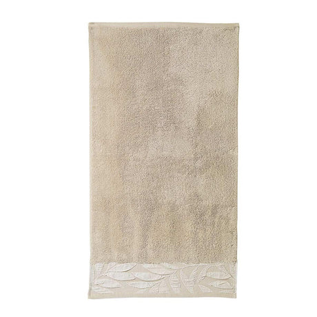Lacie Jacquard Leaf Trim Zero Twist 550gsm Towel by Dreams & Drapes