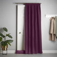 Velvet Chenille Tape Top Door Curtain - Aubergine