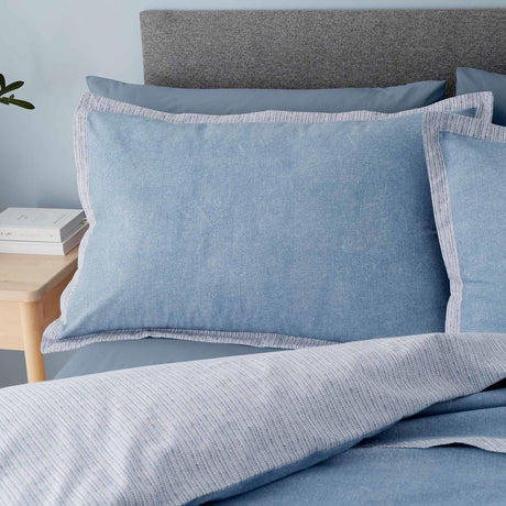 Oslo Textured Trim Denim Duvet Cover Set