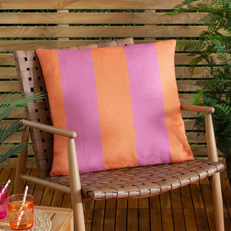 Deck Stripe Outdoor Orange / Pink Cushion Cover or Filled Cushion 60cm x 60cm - additional product view 1