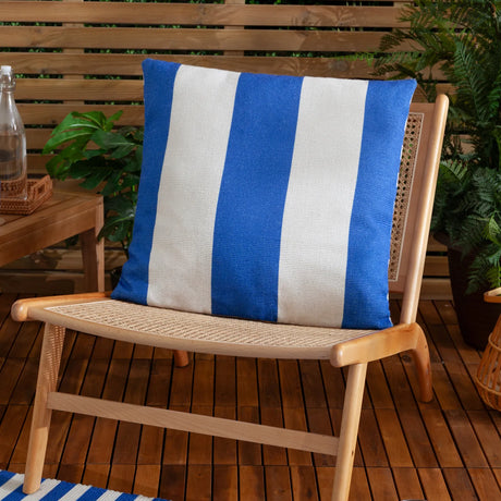 Deck Stripe Outdoor White / Blue Cushion Cover or Filled Cushion 60cm x 60cm - additional product view 1