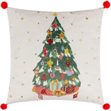 Deck The Halls Tree Embroidered Cushion Cover Multi 43 x 43cm - image 2