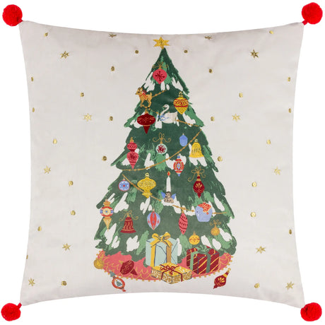 Deck The Halls Tree Embroidered Cushion Cover Multi 43 x 43cm - image 2