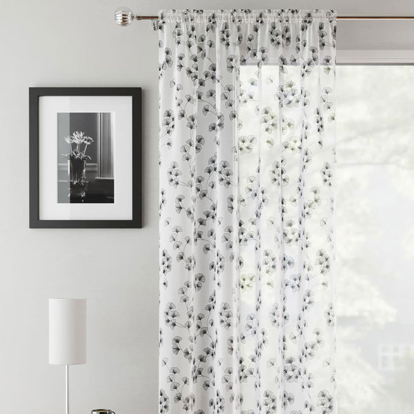 Delilah Voile Curtain Panel Black - Ideal