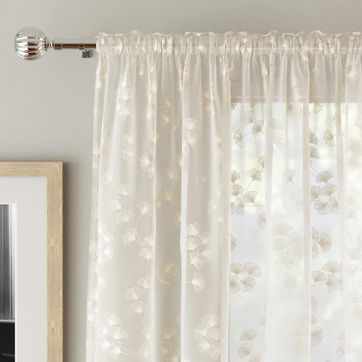 Delilah Voile Curtain Panel Cream - Ideal