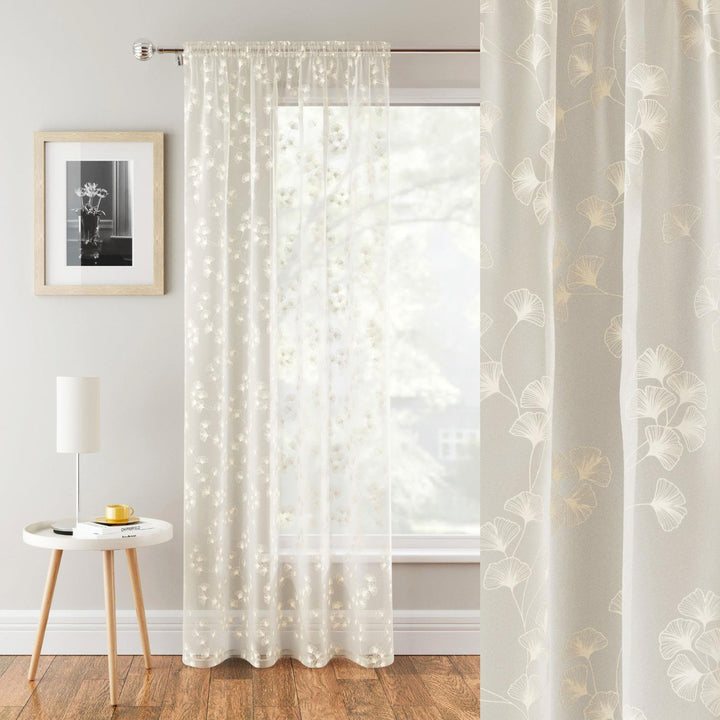 Delilah Voile Curtain Panel Cream - Ideal