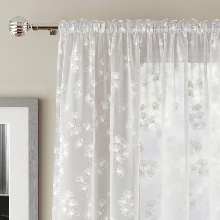 Delilah Voile Curtain Panel White - Ideal