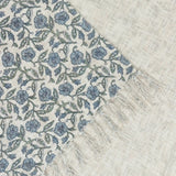 Delphine Tasselled Reversible Delph Blue 100% Cotton Throw Blanket 130cm x 170cm - additional product view 4