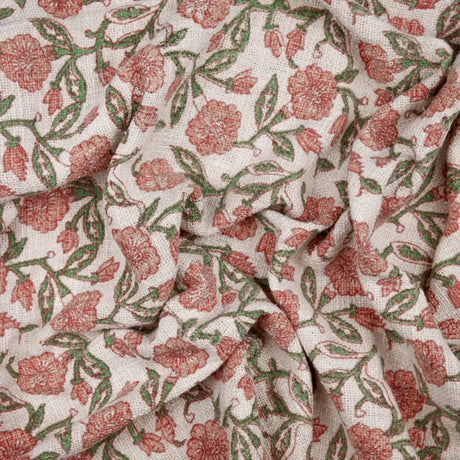 Delphine Tasselled Reversible Coral 100% Cotton Throw Blanket 130cm x 170cm - additional product view 5