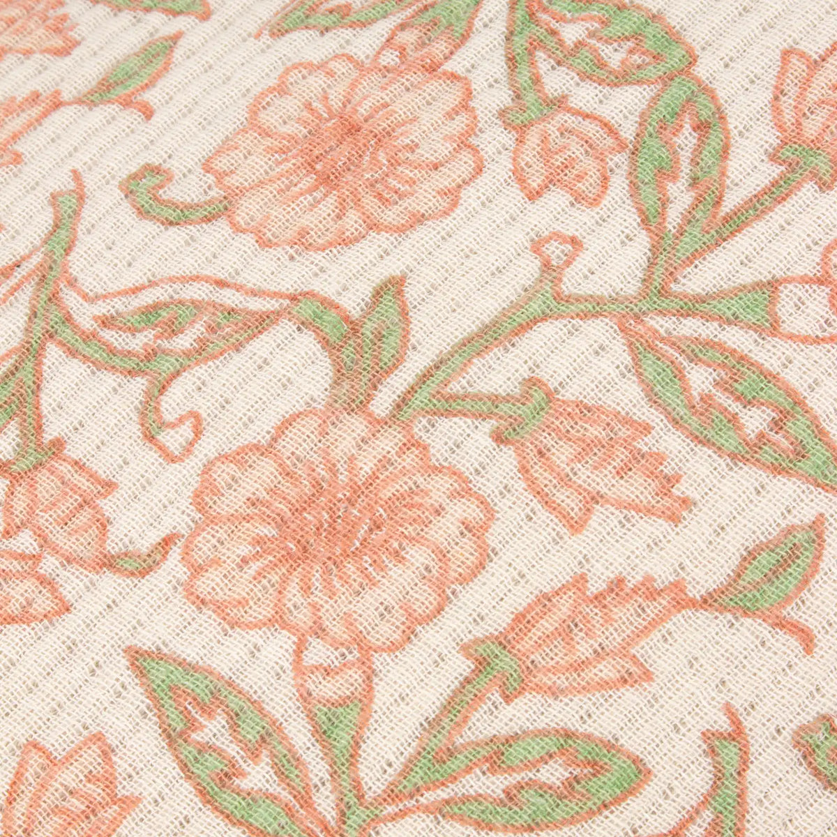 Delphine Tasselled Reversible Coral 100% Cotton Throw Blanket 130cm x 170cm - additional product view 6