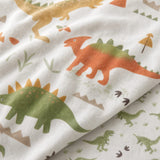 Macro close-up of the brushed cotton flannelette fabric on the Dino Kids Brushed Cotton Duvet Cover Set