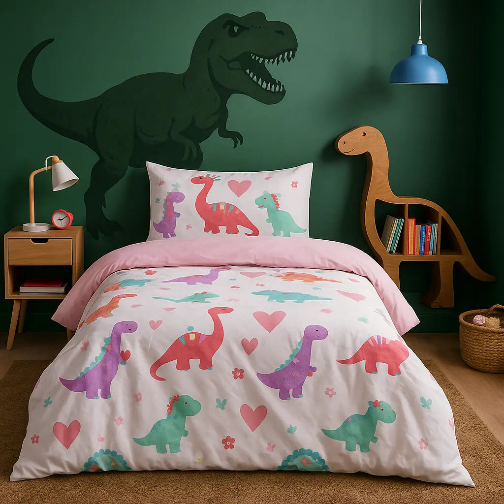 So Soft Dino Daisy Duvet Cover Set