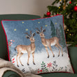 Ditsy Festive Reindeer Velvet Piped Cushion Cover Multi 45 x 45cm - image 1