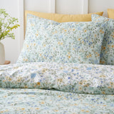 Bianca Ditsy Floral 200 Thread Count Cotton Reversible Duvet Cover Set with Pillowcase Green