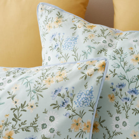 Bianca Ditsy Floral 200 Thread Count Cotton Reversible Duvet Cover Set with Pillowcase Green