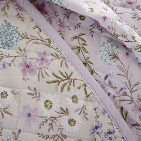 Bianca Ditsy Floral 200 Thread Count Cotton Reversible Duvet Cover Set with Pillowcase Lilac