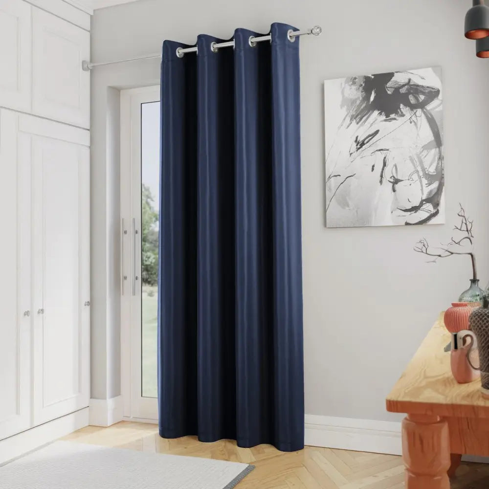 Supersoft Lined Eyelet Navy Thermal Dimout Door Curtain s