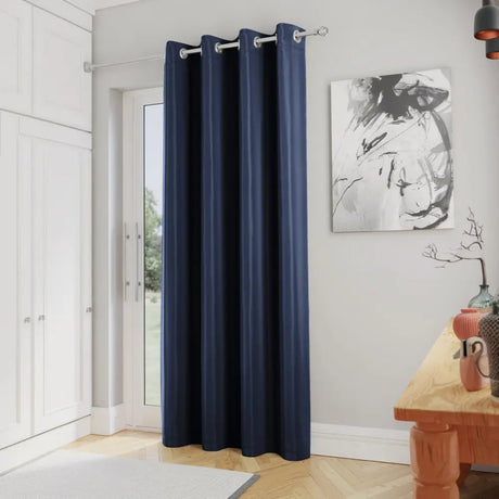 Supersoft Lined Eyelet Door Curtains - Navy