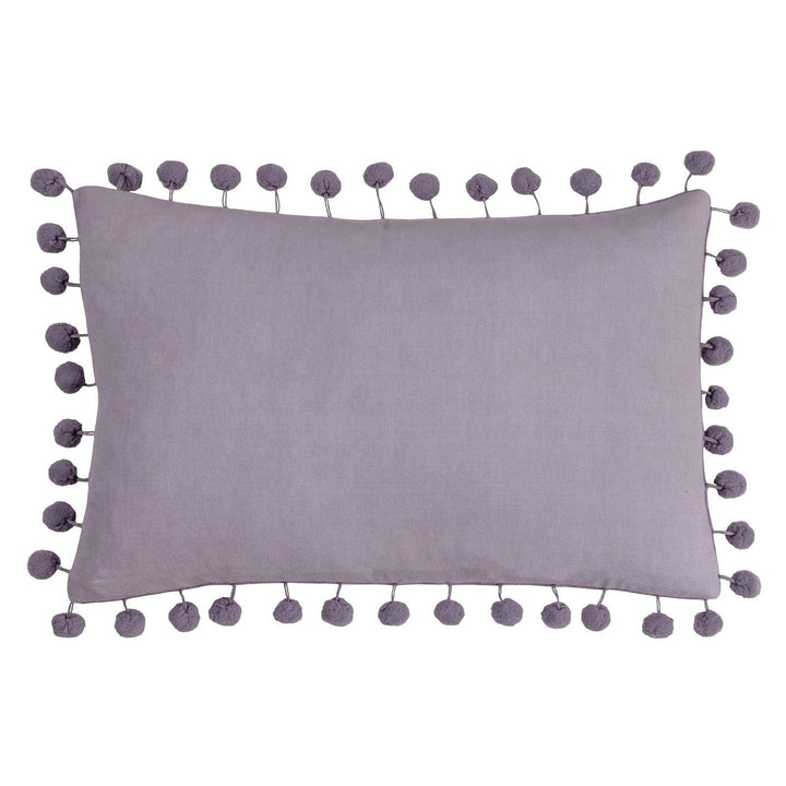 Dora Lilac Pom Pom Velvet Cushion Cover 12" x 20" - Ideal