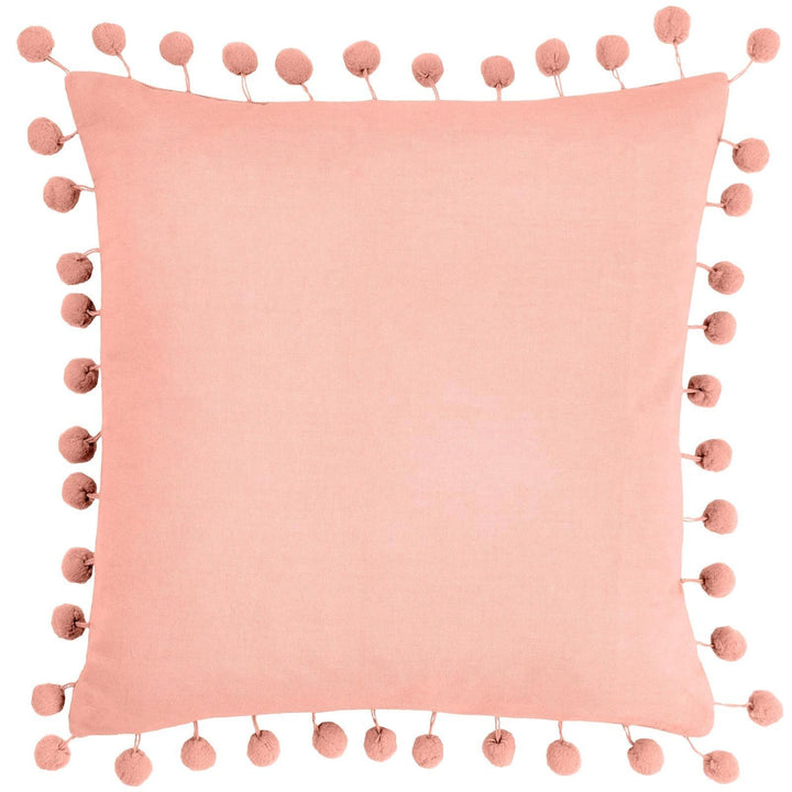 Dora Pale Pink Pom Pom Velvet Cushion Cover 18" x 18" - Ideal